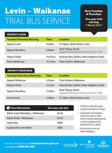 Levin to Waikanae Bus Timetable
